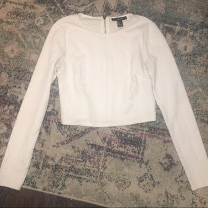 Forever 21 Sweaters - White cropped sweater long sleeve too Forever 21 Sweaters - White cropped sweater long sleeve too